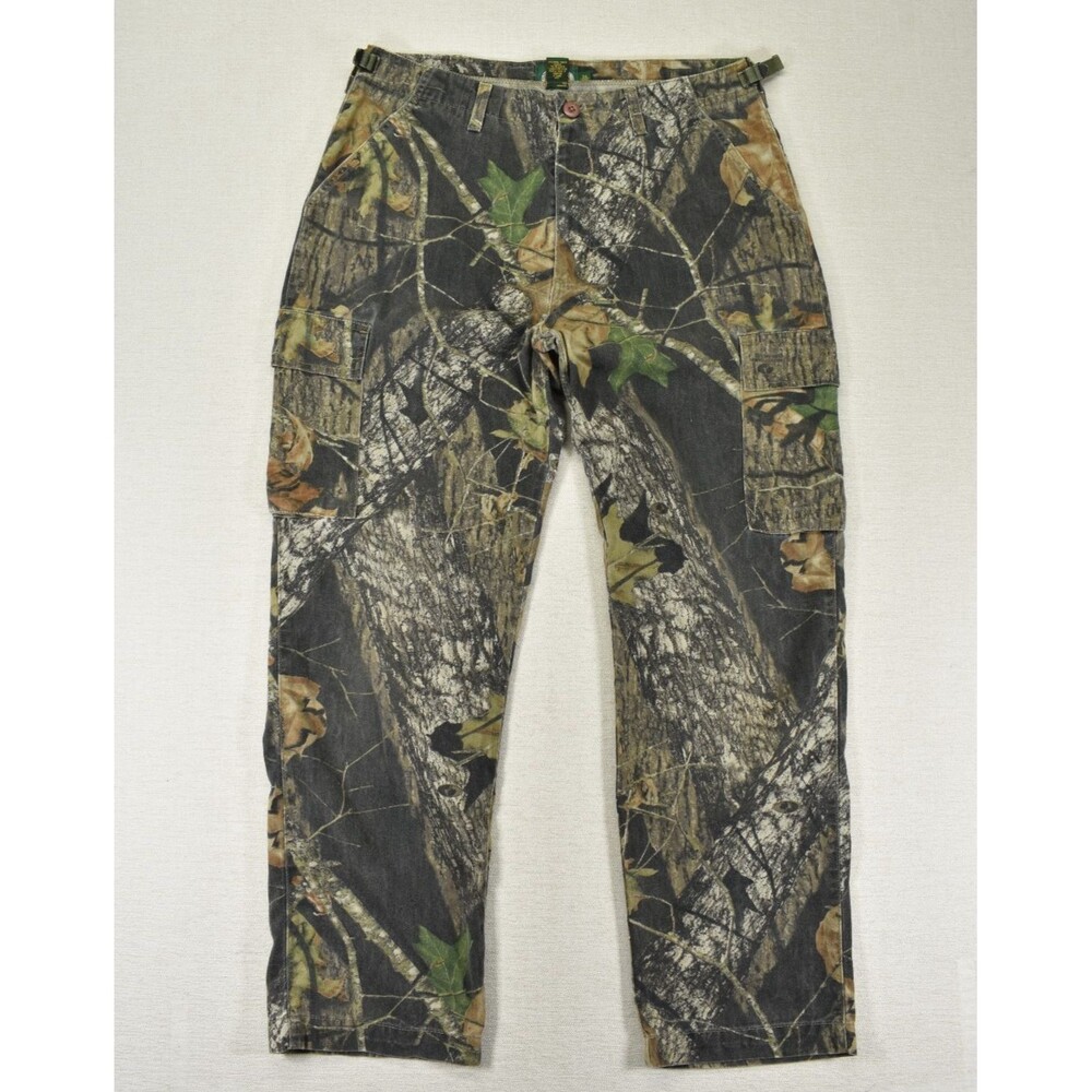 Vintage Cabela's Camo Cargo Pants Mossy Oak Breakup Hunting Trousers Men's 34x32
